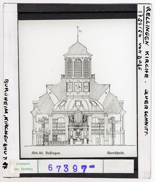 Vorschaubild Rellingen: Kirche. Architekt: Cai Dose, Querschnitt 
